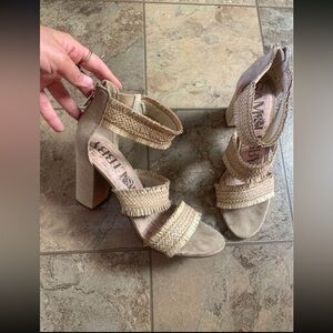 Beautiful Nude Heels with Fray Detail